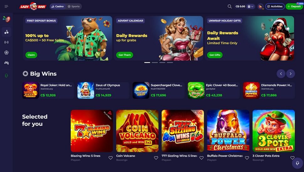 Lazybar casino lobby