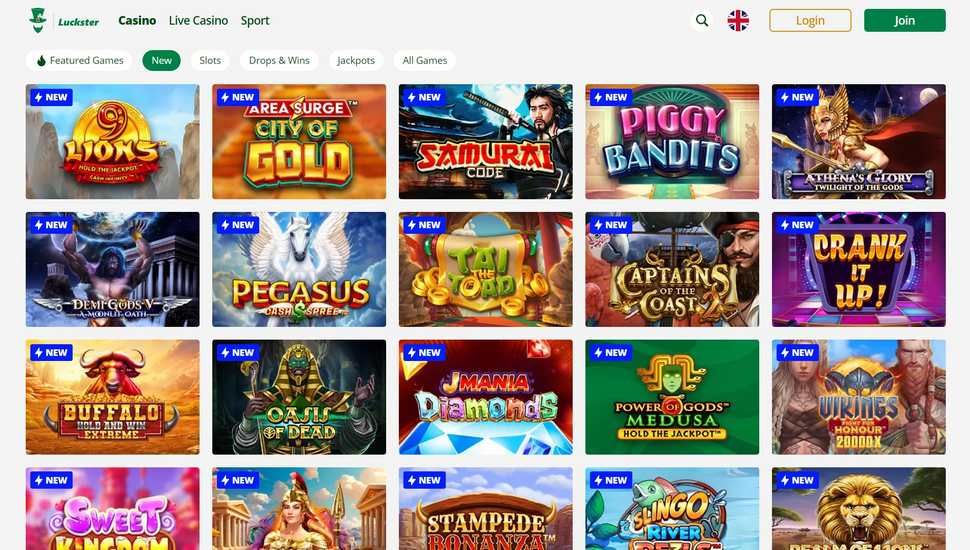 Luckster casino slots page