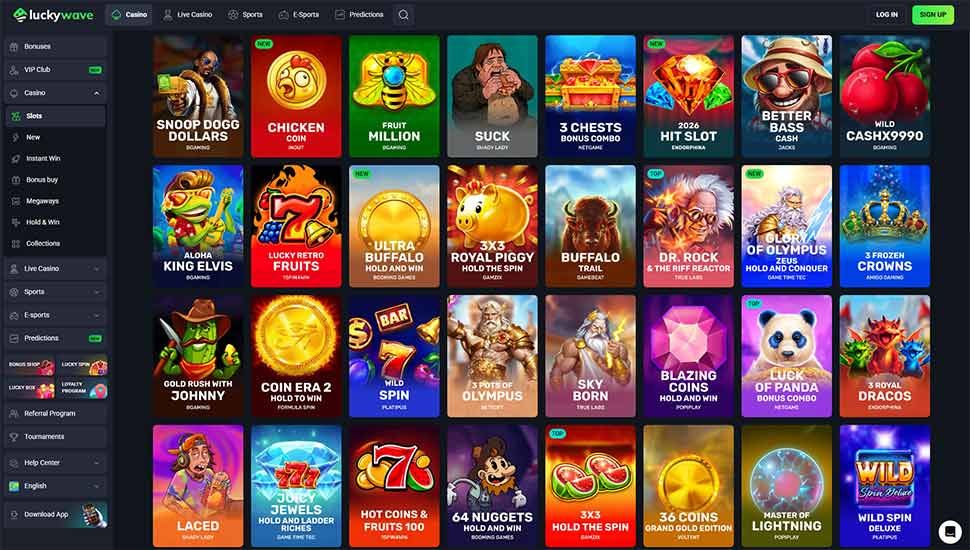 Luckywawe Casino - list of games
