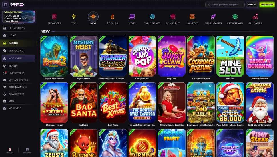 Madcasino slots page