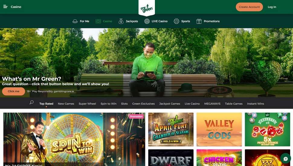 Mr Green Casino main page