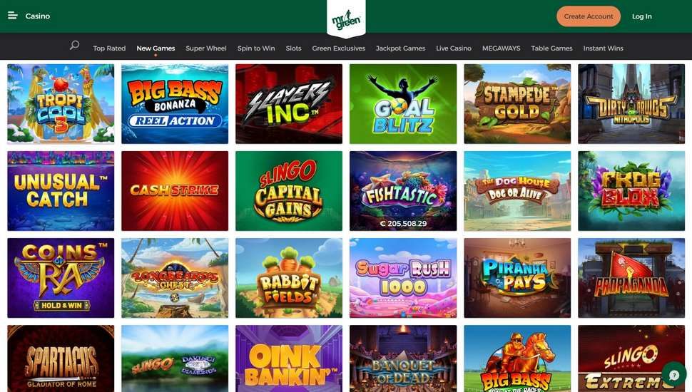 Mr Green Casino slots page