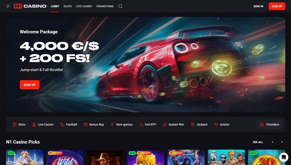 N1 Casino main page