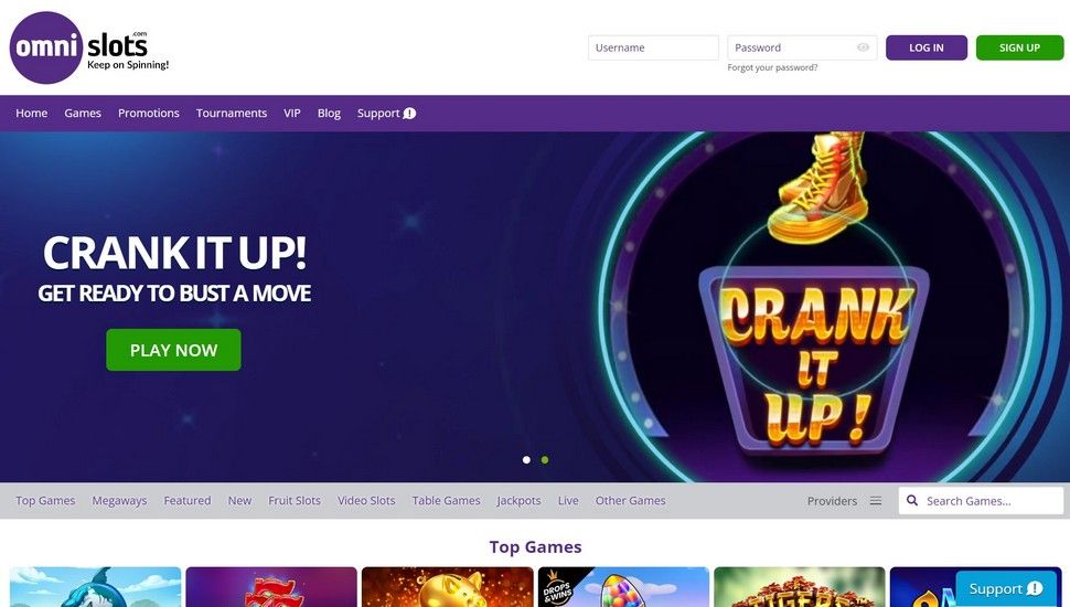 Omni Slots Casino main page