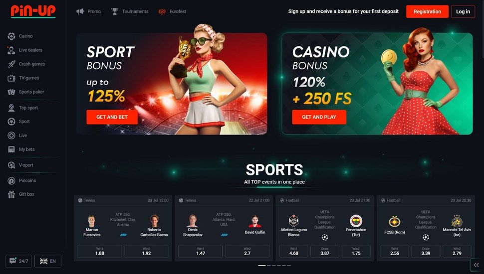 Pin-Up Casino main page