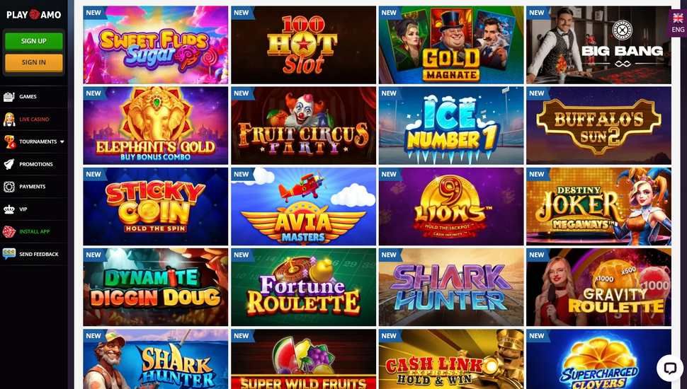 Playamo casino slots page