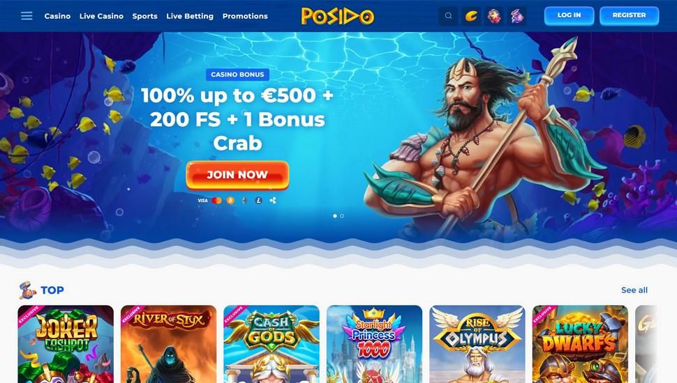 Posido casino main page