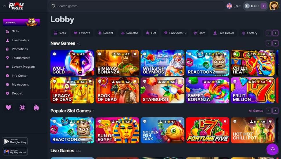 Richprize casino slots page