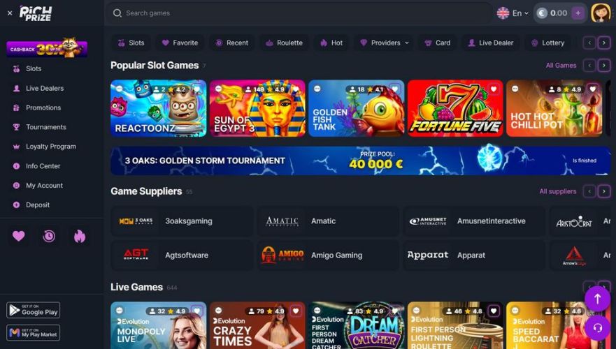 Richprize casino main page