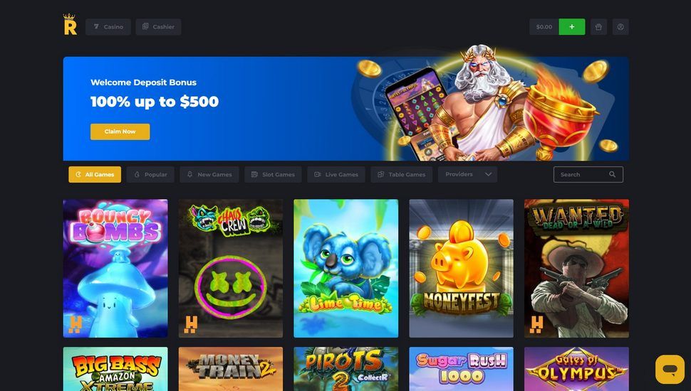 Royal Reels casino main page