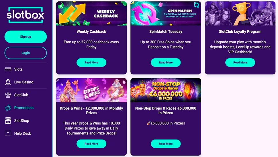 Slotbox casino bonuses