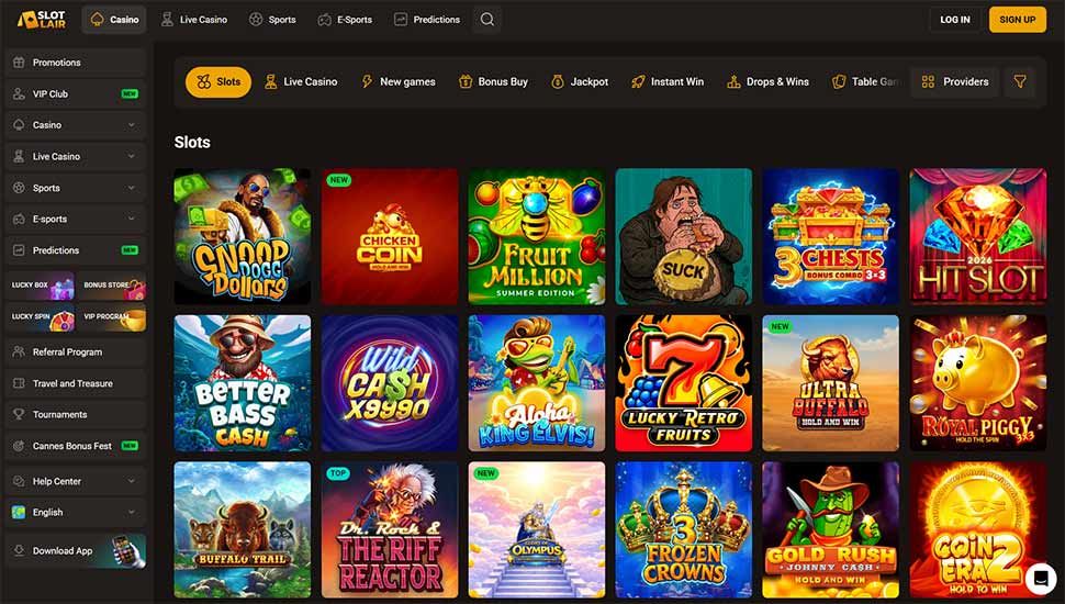 SlotLair Casino - list of games
