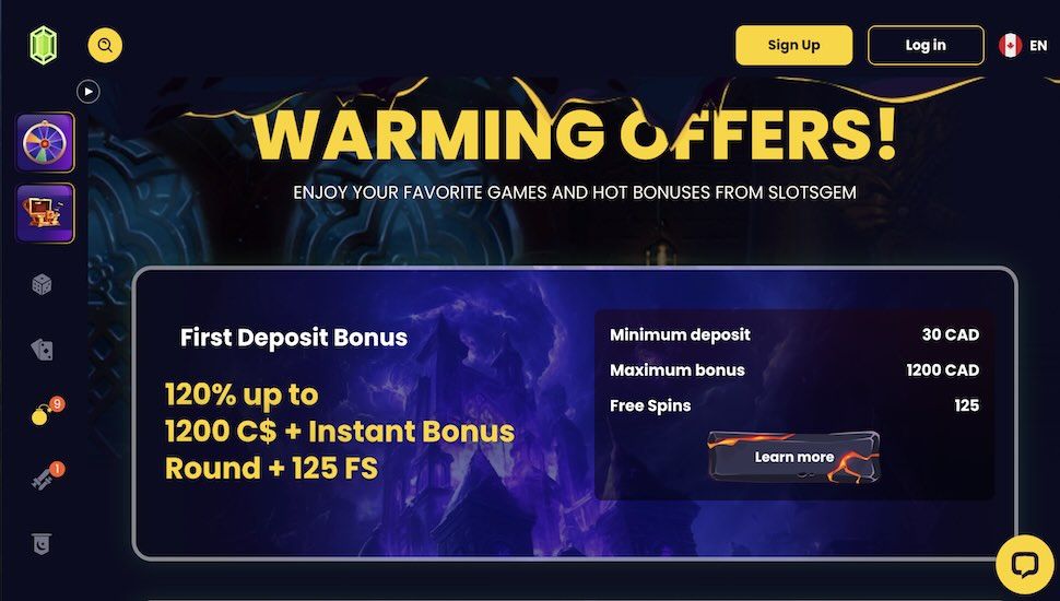 Slotsgem Casino bonuses
