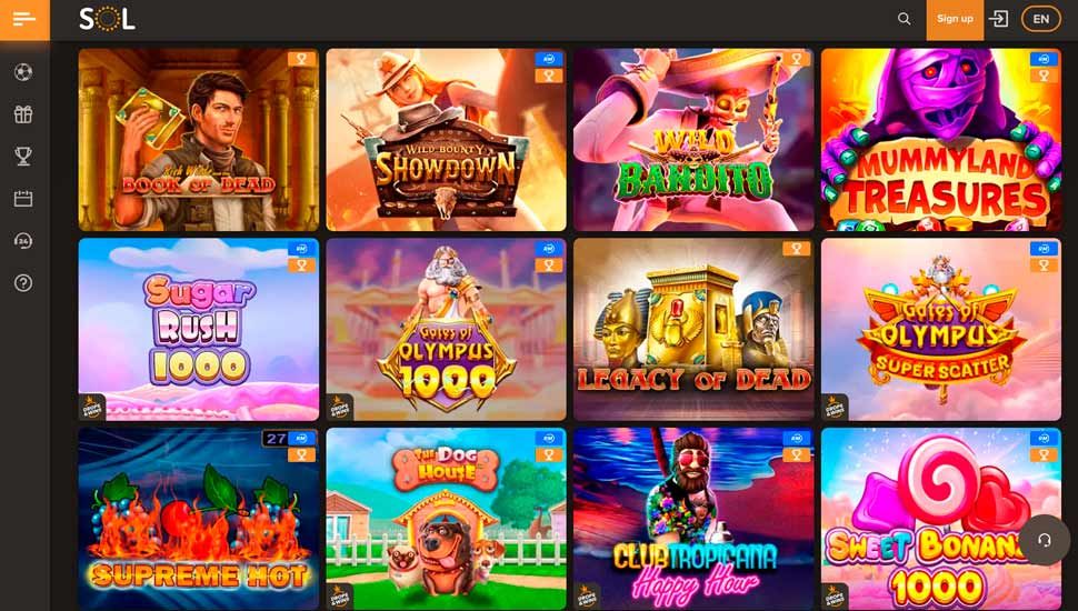 Games at Sol Casino