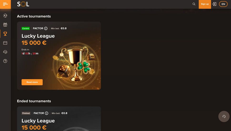 sol casino tournaments