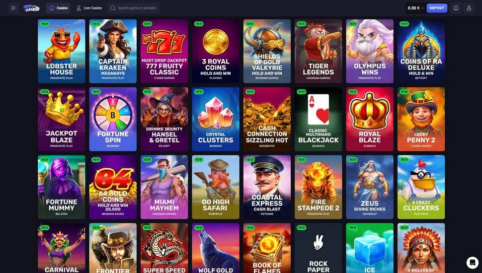 SpinAura casino slots page