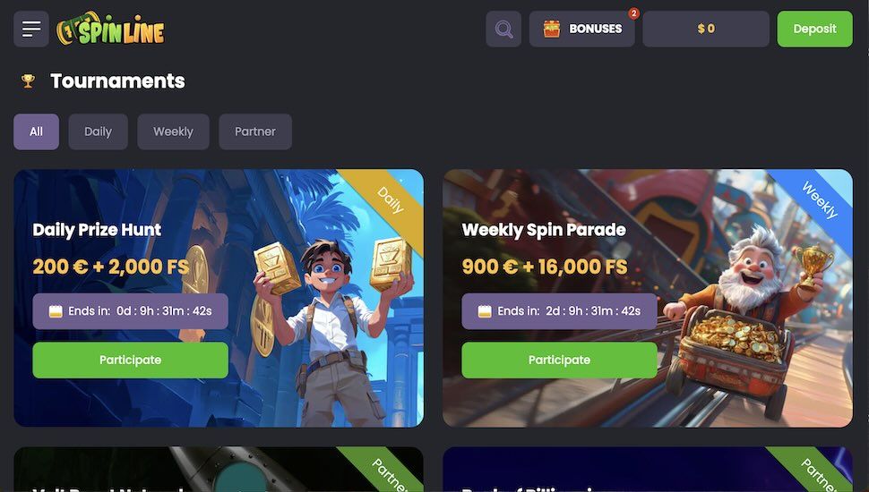 Spinline Casino Tournaments