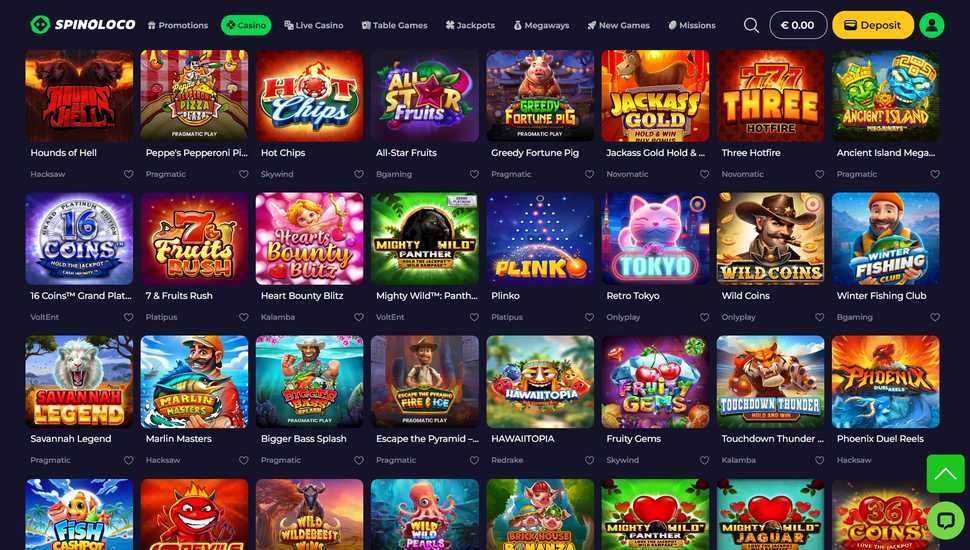 Spinoloco casino slots page