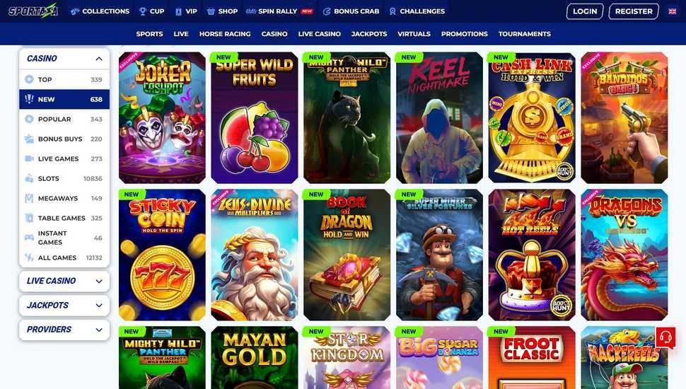 Sportaza casino slots page