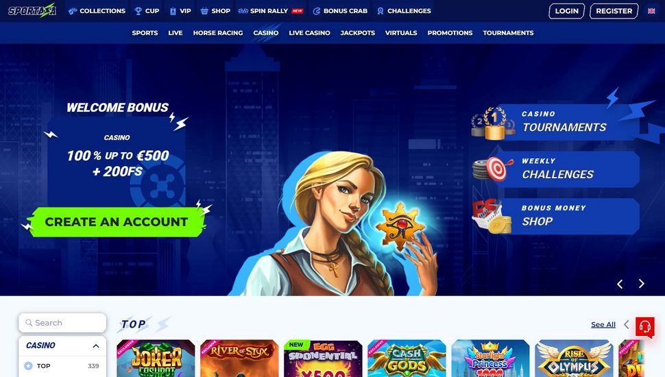 Sportaza casino main page