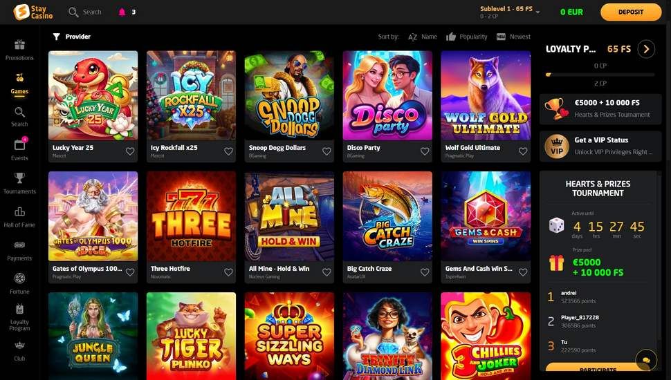 Stay casino slots page