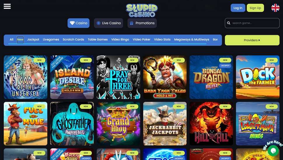Stupid Casino slots page