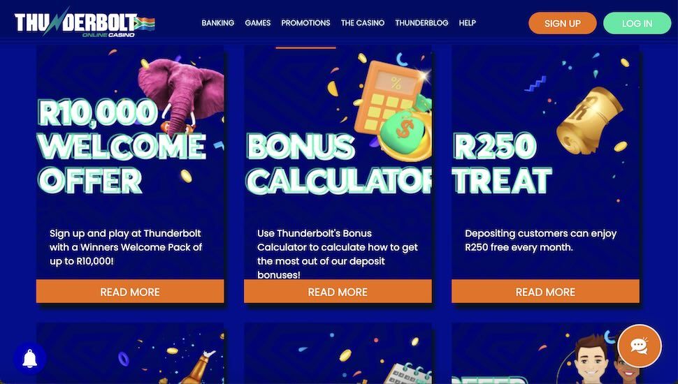 Thunderbolt Casino Bonuses