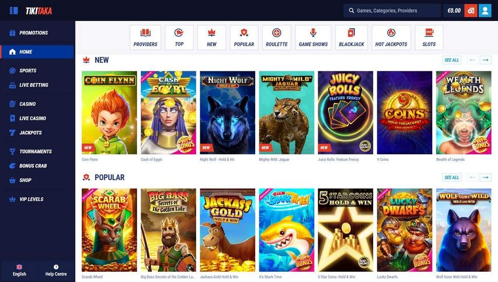 Tikitaka casino main page