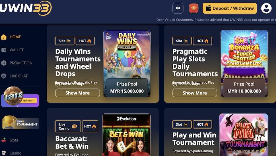 Uwin33 Casino Tournaments