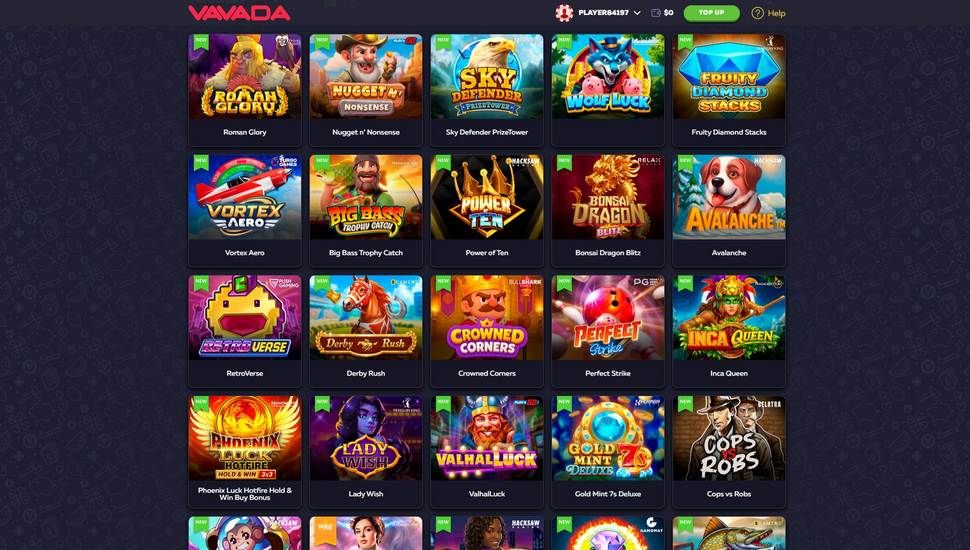 Vavada casino slots page