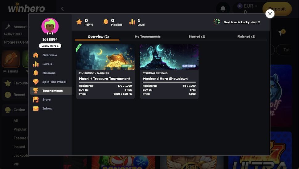 Winhero Tournaments