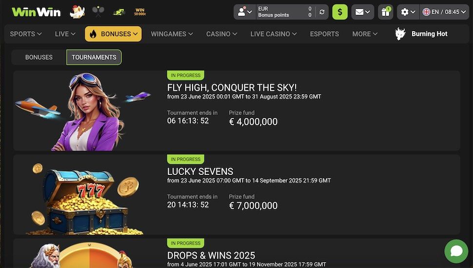 WinWin Casino Tournaments