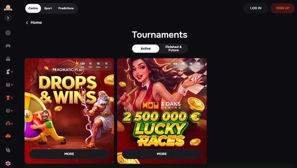 Wynora.win - List of tournaments