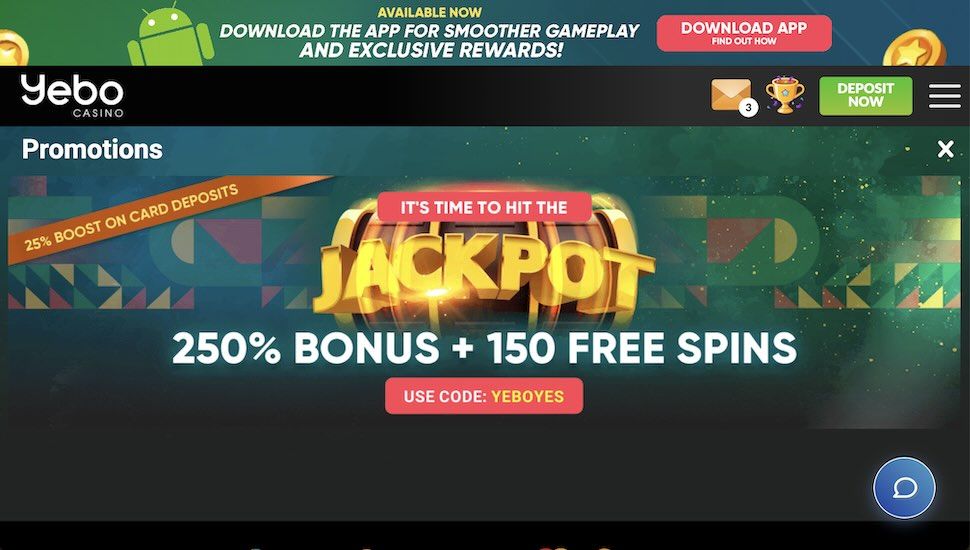 Yebo Casino Bonuses