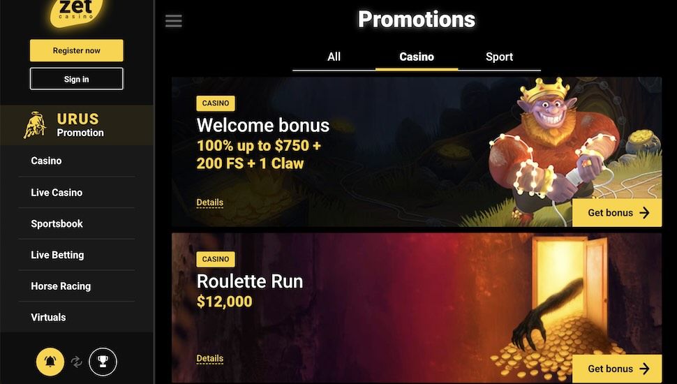 ZetCasino casino Bonuses