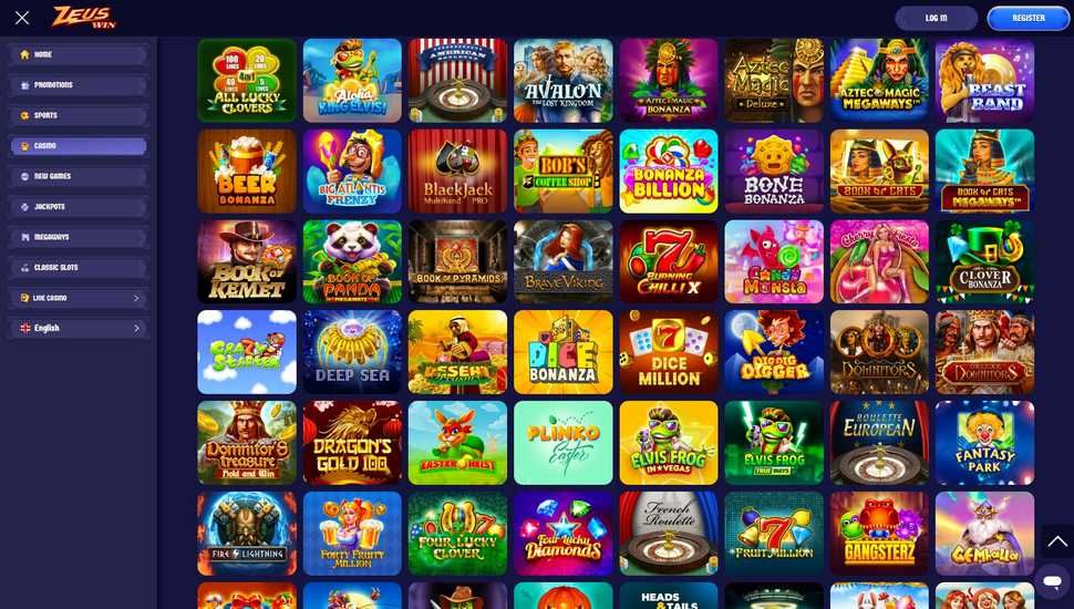 ZeusWin casino slots page