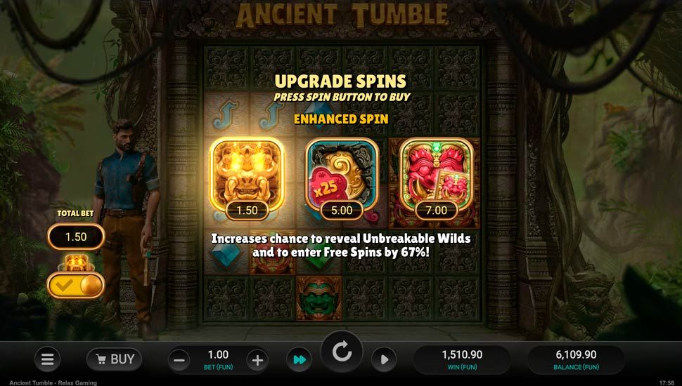 Ancient Tumble slot Relax Upgrade Spins