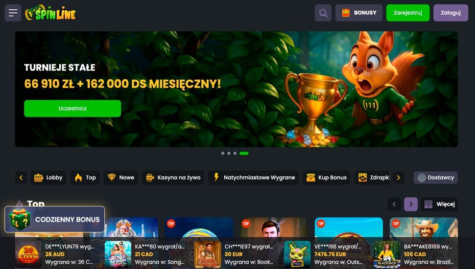 lobby kasyna Spinline