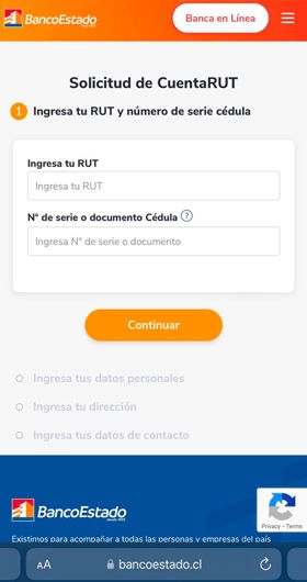 Deposit with CuentaRUT - Step 1