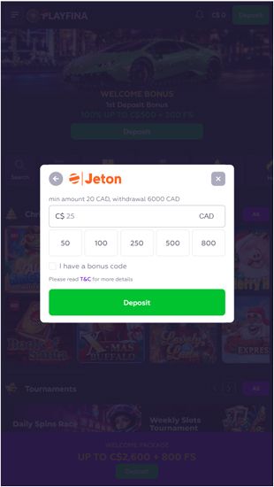How to register Jeton - step 2