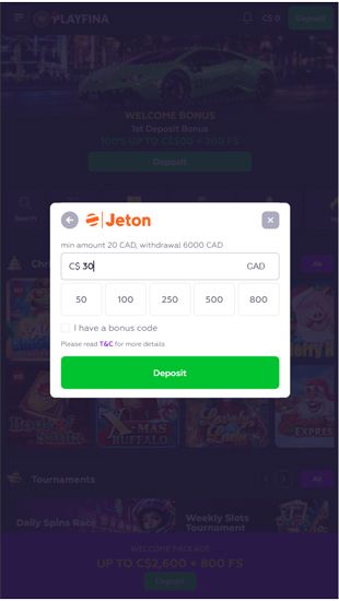 How to register Jeton - step 3
