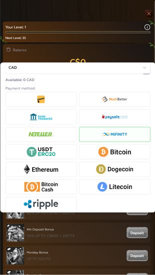 Mifinity payment withdraw - step 2