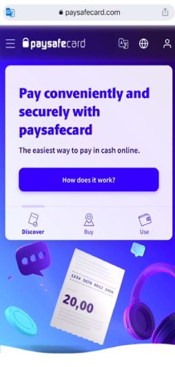 how to register PaySafeCard step 1
