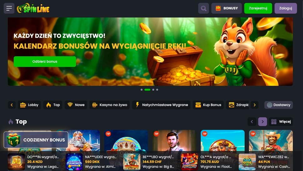 lobby kasyna Spinline