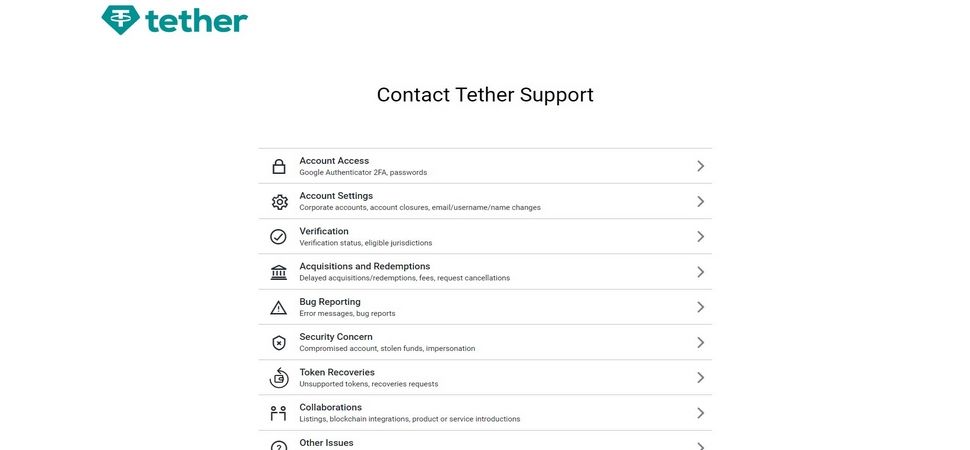 Tether support