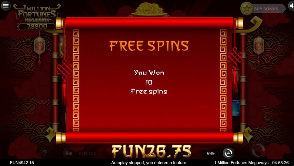 1 Million Fortunes Megaways Slot - Free Spins