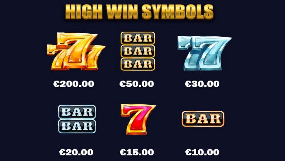 1-Of-A-Kind Slot - Paytable