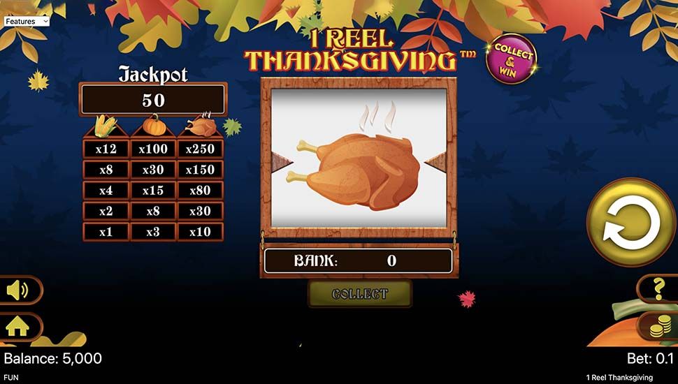 1 Reel Thanksgiving Slot - Review, Free & Demo Play preview