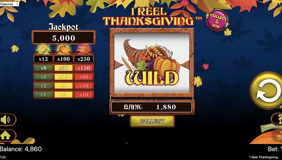 1 Reel Thanksgiving slot wild