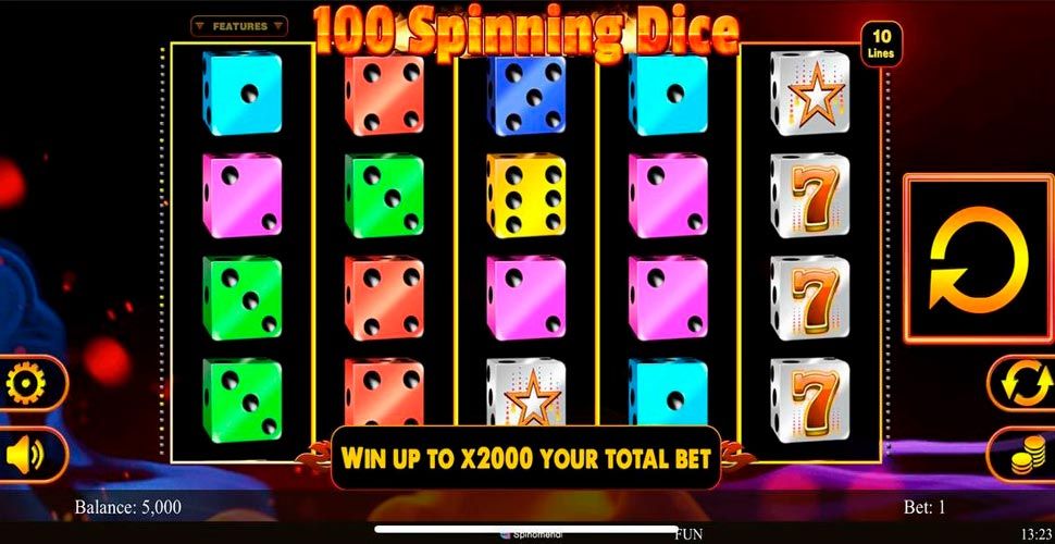 100 Spinning Dice slot mobile